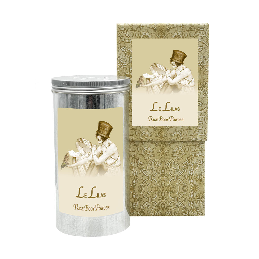 Le Lilas / Lilac Rice Body Powder in an Aluminum Canister